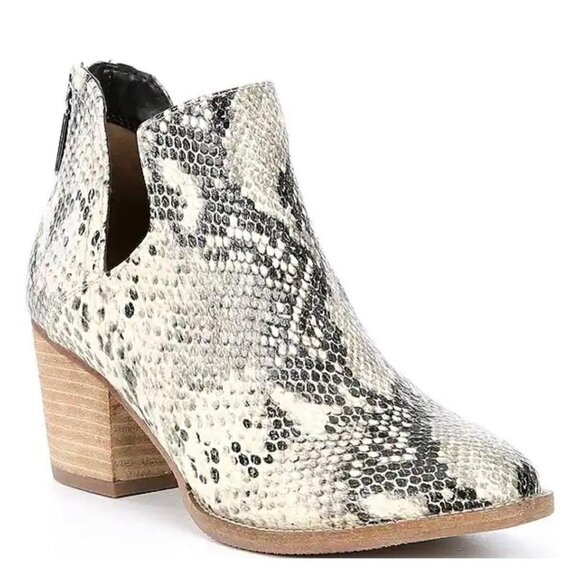 Blondo Women's EUC Neda Snake Embossed Leather Cutout Ankle Booties Size 8 - Picture 1 of 11